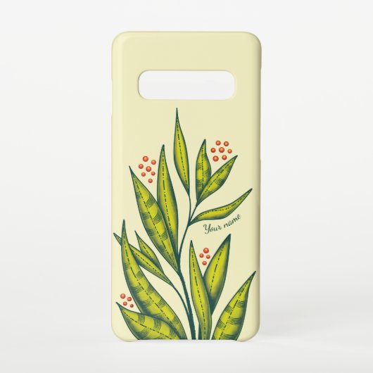 Abstracte groene Plant Natuur Lover Spring Name Samsung Galaxy Hoesje (Achterkant)