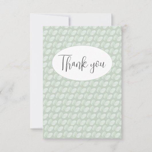 Abstracte groene platte bedankkaart (Voorkant)