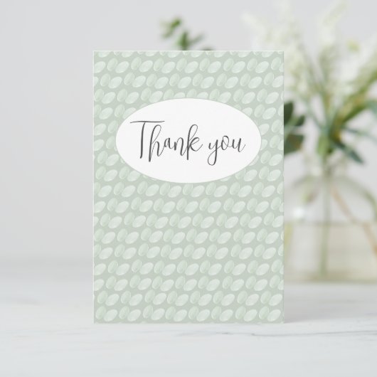 Abstracte groene platte bedankkaart (Staand voorkant)