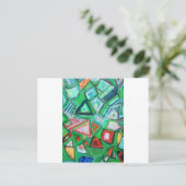 Abstracte groene Speelgoed (willekeurig patroonsch Briefkaart (Staand voorkant)