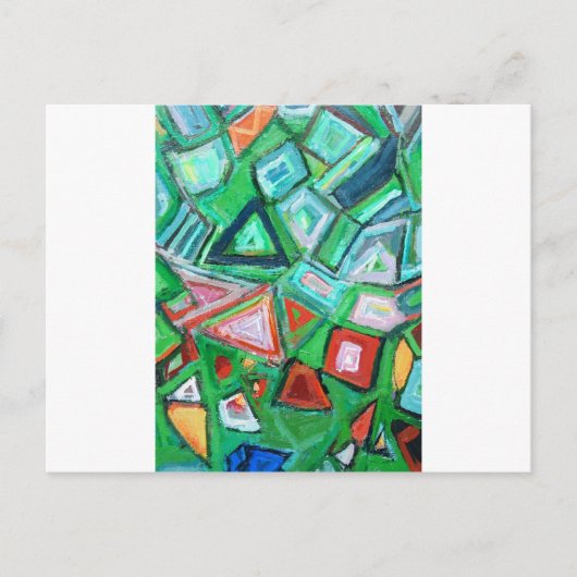 Abstracte groene Speelgoed (willekeurig patroonsch Briefkaart (Voorkant)