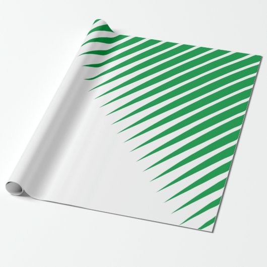 Abstracte groene spikes palmbladeren patronen wit cadeaupapier (Uitgerold)