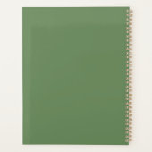 Abstracte Groene Spiraal Natuur Kunst Planner (Achterkant)