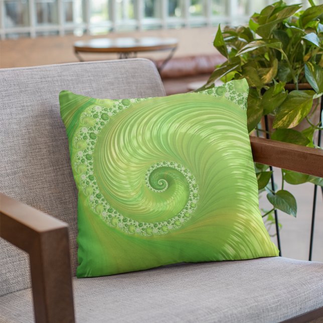 Abstracte groene spiraalfractaal kussen (Creator heeft geüpload)