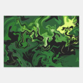 Abstracte groene stroomkunst inpakpapier vel (Voorkant)