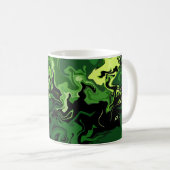 Abstracte groene stroomkunst koffiemok (Voorkant rechts)