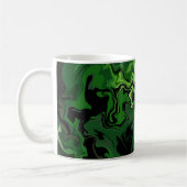 Abstracte groene stroomkunst koffiemok (Links)