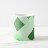 Abstracte groene tinten - vierkant patroonhulsel koffiemok (Center)