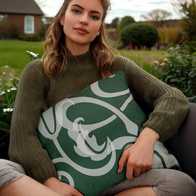 Abstracte groene tuin buitenkussen (Creator heeft geüpload)