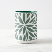 Abstracte groene ventilator tweekleurige koffiemok (Center)