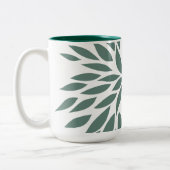 Abstracte groene ventilator tweekleurige koffiemok (Links)