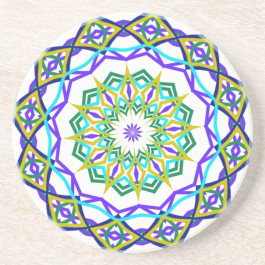 Abstracte groene ventilator, twwist zandsteen onderzetter (Voorkant)