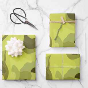 Abstracte groene vloeistofkunst met donkere accent inpakpapier vel