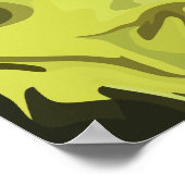 Abstracte groene vloeistofkunst met donkere accent poster (Hoek)