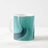 Abstracte groene vloeistofstroom koffiemok (Voorkant links)