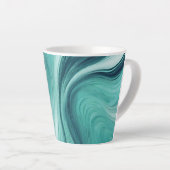 Abstracte groene vloeistofstroom latte mok (Rechterhoek)