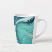 Abstracte groene vloeistofstroom latte mok (Rechts)