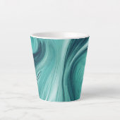 Abstracte groene vloeistofstroom latte mok (Voorkant)