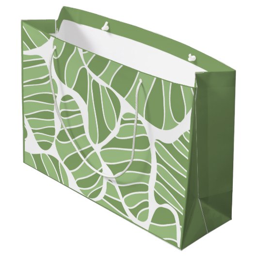 Abstracte groene vorm Gift Bag Groot Cadeauzakje (Achterkant Gekanteld)