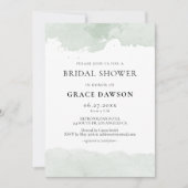 Abstracte groene waterverf bruids doucheuitnodigin kaart (Voorkant)