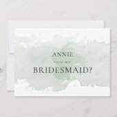 Abstracte groene waterverf bruidsmeisje voorstel k kaart (Voorkant)