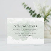Abstracte groene waterverf bruiloft details kaart (Staand voorkant)