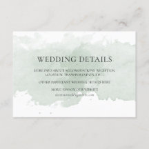 Abstracte groene waterverf bruiloft details kaart