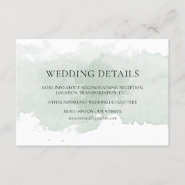 Abstracte groene waterverf bruiloft details kaart