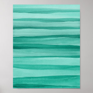 Abstracte groene Waterverf Kunst Poster