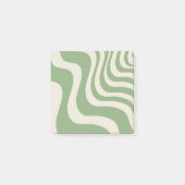 Abstracte groene Wavy Stripe Minimalist Spring Post-it® Notes (Voorkant)