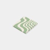 Abstracte groene Wavy Stripe Minimalist Spring Post-it® Notes (Schuin)