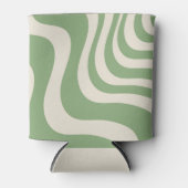 Abstracte groene Wavy Stripe Modern Spring Summer Blikjeskoeler (Voorkant)