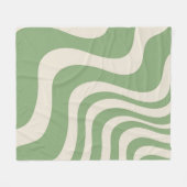 Abstracte groene Wavy Stripe Modern Spring Summer Fleece Deken (Voorkant (Horizontaal))
