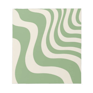 Abstracte groene Wavy Stripe Stijlvolle Lentezomer Notitieblok