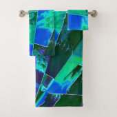 Abstracte groene weidedelen en blauwe hemel, in de bad handdoek (Insitu)