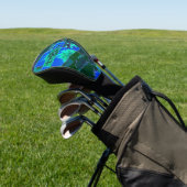 Abstracte groene weidedelen en blauwe hemel, in de golfheadcover (Insitu)