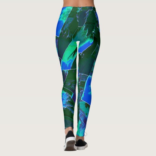 Abstracte groene weidedelen en blauwe hemel, in de leggings (Achterkant)