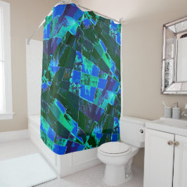 Abstracte groene weiland delen en blauwe lucht, ge douchegordijn