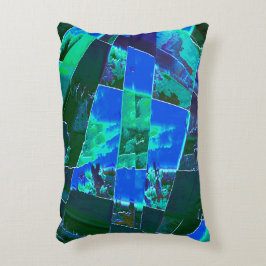 Abstracte groene weiland delen en blauwe lucht, in accent kussen