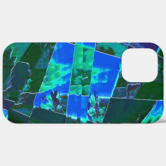 Abstracte groene weilanddelen en blauwe lucht, gek Case-Mate iPhone case (Achterkant (horizontaal))