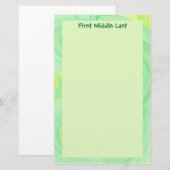 Abstracte groene wervelkolom, speciaal aangepast briefpapier (Voorkant / Achterkant)