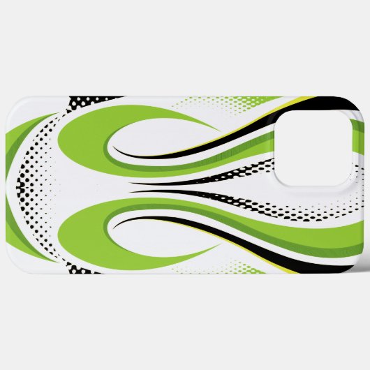 Abstracte groene witte en zwarte curve Case-Mate iPhone case (Achterkant (horizontaal))