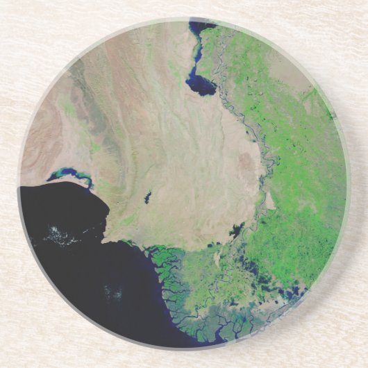 Abstracte groene zandsteen onderzetter (Voorkant)