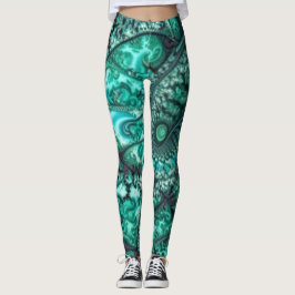 Abstracte groene zwart-witte Leggings