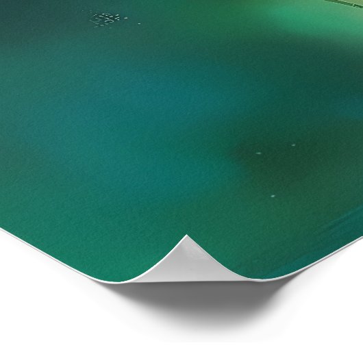 Abstracte Groenen en Blues Moderne schilderkunst Poster (Hoek)