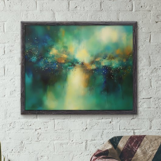 Abstracte Groenen en Blues Moderne schilderkunst Poster