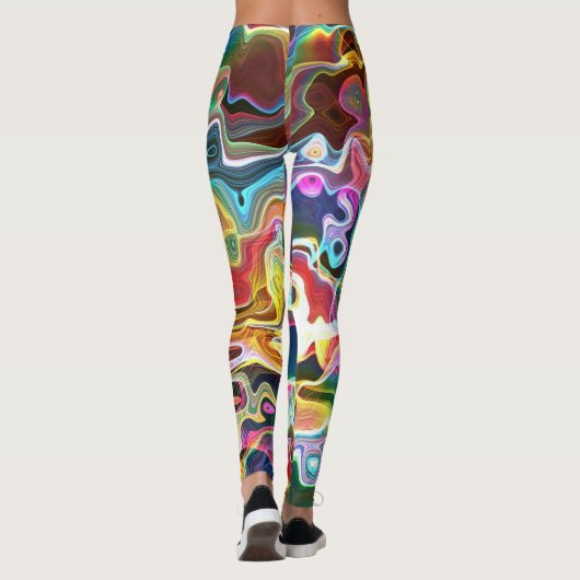 Abstracte Groovy Colorful 1 Capri-Leggings Leggings (Achterkant)