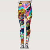 Abstracte Groovy Colorful 1 Capri-Leggings Leggings (Voorkant)