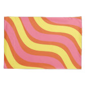 Abstracte Groovy Oranje Geel Roze Wavy Stripe Kussensloop (Achterkant)