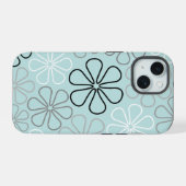 Abstracte grote bloem contouren BWG + eendenei bla iPhone 15 Case (Achterkant horizontaal)
